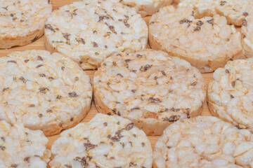 delicious rice crackers with chia and pepper