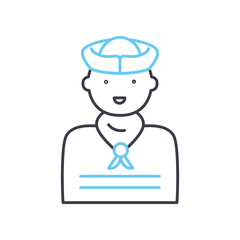 marine line icon, outline symbol, vector illustration, concept sign