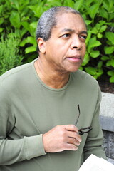 Fototapeta premium African american male expressions outdoors.