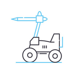 mobile robot line icon, outline symbol, vector illustration, concept sign