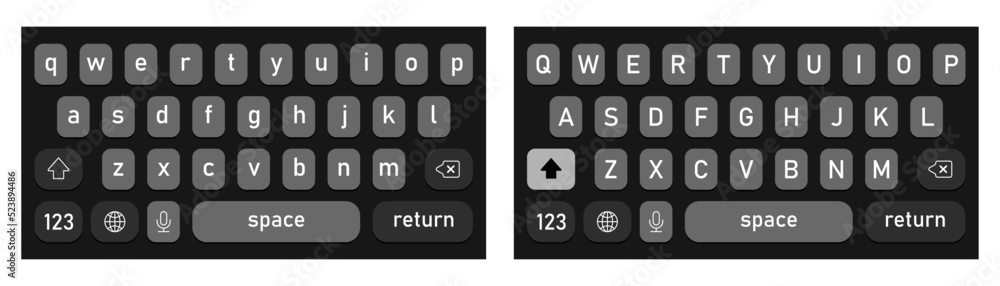 Poster screen smartphone keyboard. mobile phone alphabet buttons keypad. modern design. vector eps 10