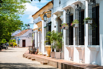street view of santa cruz de mompox town, colombia