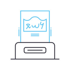 inscription line icon, outline symbol, vector illustration, concept sign