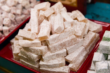 Traditional Turkish treat is Turkish Delight, a popular oriental sweet...