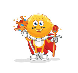 lemon head king vector. cartoon character