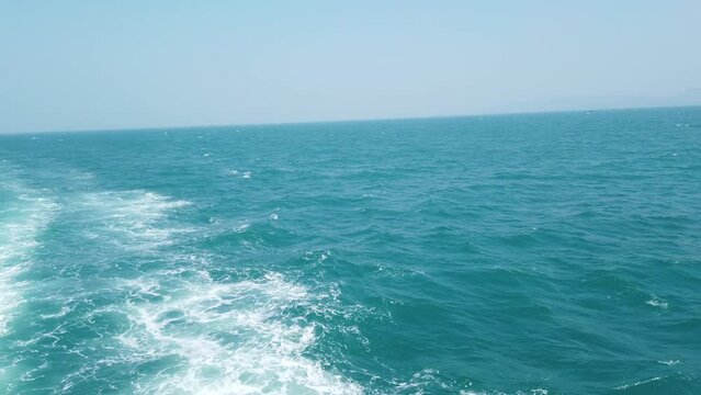 Beautiful view from the ship to the open ocean near Cox's Bazar