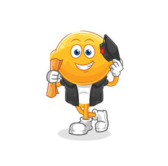 lemon head graduation vector. cartoon character