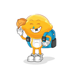 lemon head goes to school vector. cartoon character