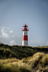 Vertical shot of the historic Sylt Lighthouse in Kampen