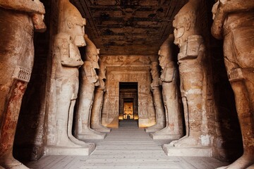 Interior of the The Great Temple at Abu Simbel in Upper Egypt, near the border with Sudan