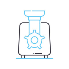 meat grinder line icon, outline symbol, vector illustration, concept sign