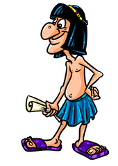 Scribe parchment letter man ancient egypt clipart cartoon illustration