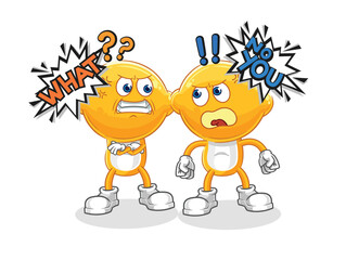 lemon head arguing each other cartoon vector