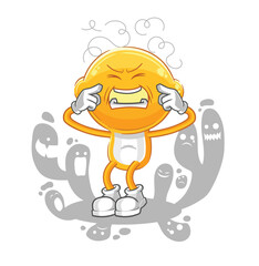 depressed lemon head character. cartoon vector