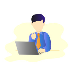 office workers behind the computer. business and business style