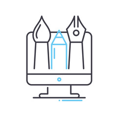 illustrator line icon, outline symbol, vector illustration, concept sign