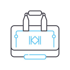 sport bag line icon, outline symbol, vector illustration, concept sign