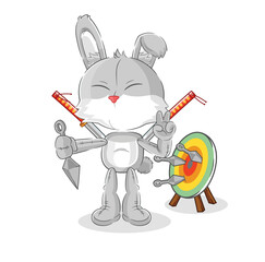 rabbit ninja cartoon. character vector