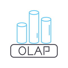 olap line icon, outline symbol, vector illustration, concept sign