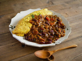 ダルカレー風オムカレー