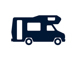 Vector icon of classic retro campervan or motorhome