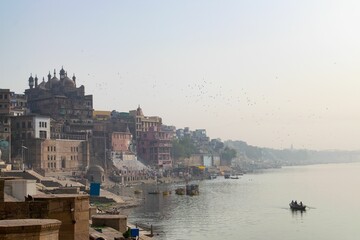 In Varanasi leading to the banks of the River Ganga or Ganges