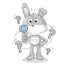 rabbit searching illustration. character vector