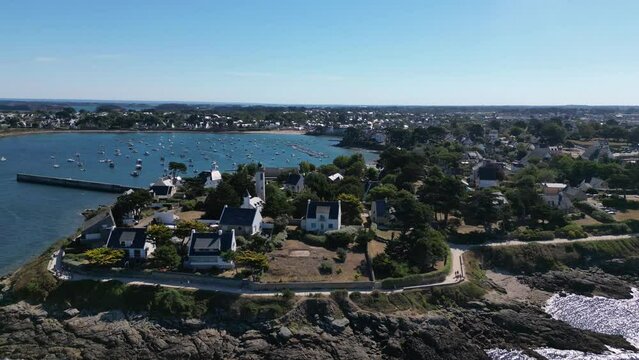 Hyperlapse Blue sky sunny mid-day over Promontory and Blue Atlantic Ocean