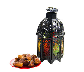 lighted Lantern style Arab or Morocco vintage candle lantern for Muslim community holy month Ramadan Kareem