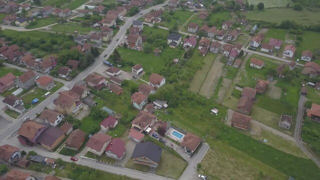 Scenic bird's eye view of the beautiful cityscape of Brcko, Bosnia and Herzegovina