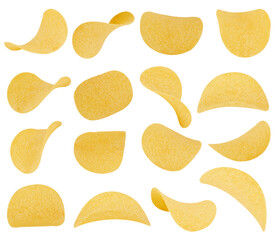 Potato chips isolated