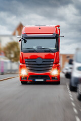 Fototapeta na wymiar Lorry on a motorway in motion near London, United Kingdom