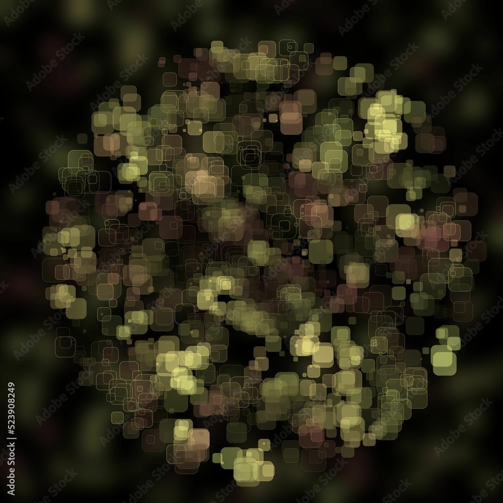 Aufkleber abstract geometric sphere of many square glittering in space explosion of confetti rounded square