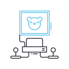 video game line icon, outline symbol, vector illustration, concept sign