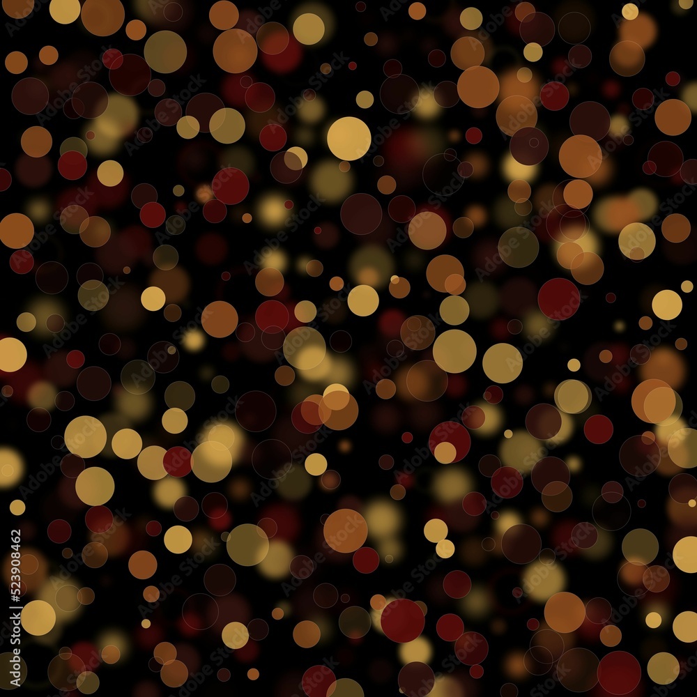 Poster illustration of an abstract light dots and blurred circles backdrop like bokeh spot bubble particles