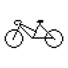 Obraz premium Bicycle with pixel art on white background. 