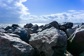 Horizontal shot of a beautiful sky and sea in Cuxhaven