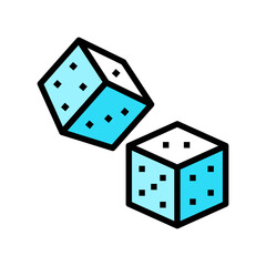 dice slot game color icon vector illustration