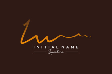 Initial IW signature logo template vector. Hand drawn Calligraphy lettering Vector illustration.