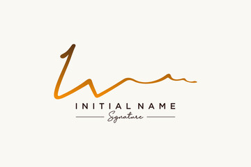 Initial IV signature logo template vector. Hand drawn Calligraphy lettering Vector illustration.