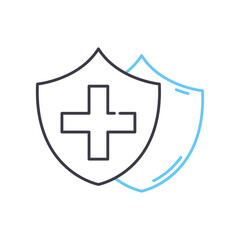 Fototapeta premium safety line icon, outline symbol, vector illustration, concept sign