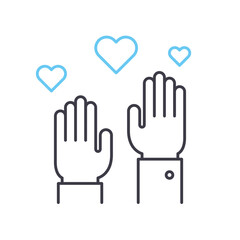 volunteering line icon, outline symbol, vector illustration, concept sign