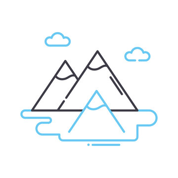 recommend clip art: mountains line icon, outline symbol, vector illustration, concept sign