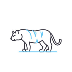 tiger line icon, outline symbol, vector illustration, concept sign