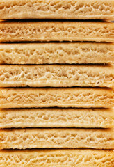 Close up of sugar cookies stack. Macro texture. Christmas holidays