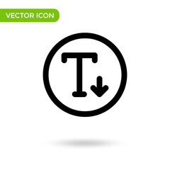 text resize icon letter t. minimal and creative icon isolated on white background. vector illustration symbol mark