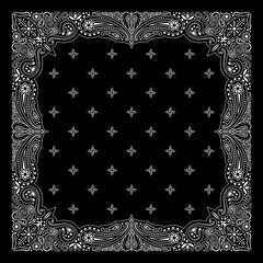 Simply Bandana decorated with white geometric ornament lines that can be applied to fabrics of various colors