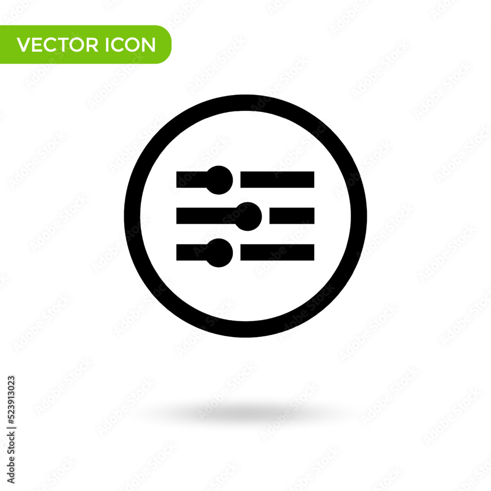 Poster control panel slide equalizer icon. minimal and creative icon isolated on white background. vector i