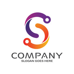 Fototapeta premium Letter S Tech Logo Vector