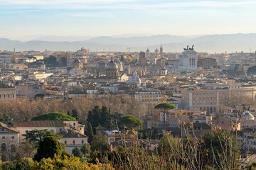 Beautiful view of Belvedere del Gianicolo in Rome - obrazy, fototapety, plakaty